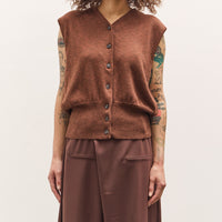 Cordera Flecked Cotton Waistcoat, Russet