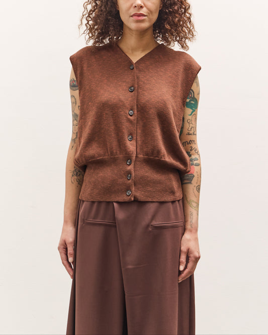 Cordera Flecked Cotton Waistcoat, Russet