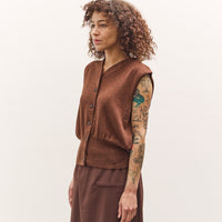 Cordera Flecked Cotton Waistcoat, Russet