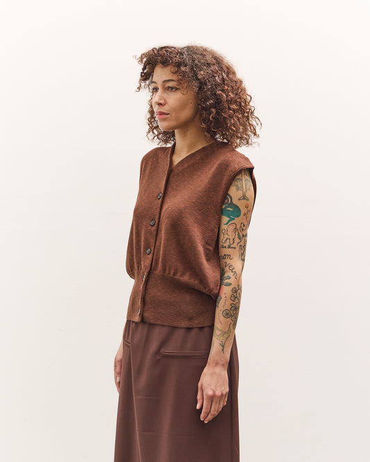Cordera Flecked Cotton Waistcoat, Russet
