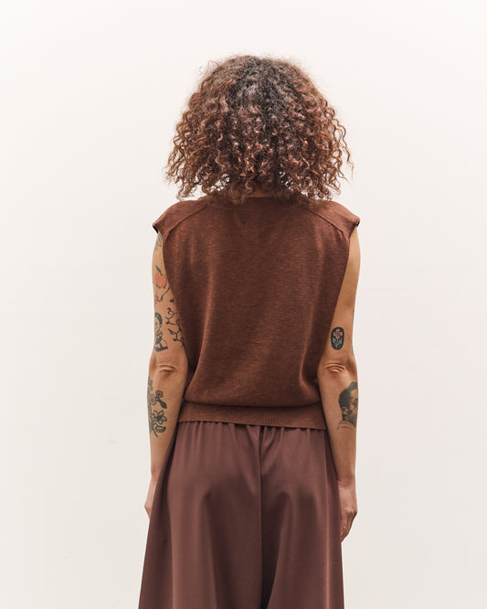 Cordera Flecked Cotton Waistcoat, Russet