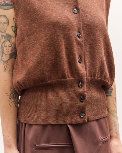 Cordera Flecked Cotton Waistcoat, Russet