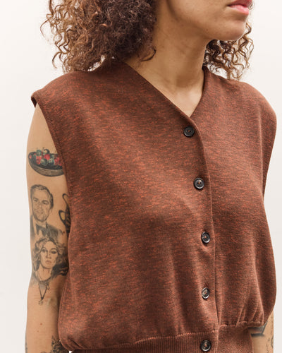 Cordera Flecked Cotton Waistcoat, Russet