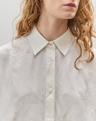 Cordera Flower Jacquard Shirt, White