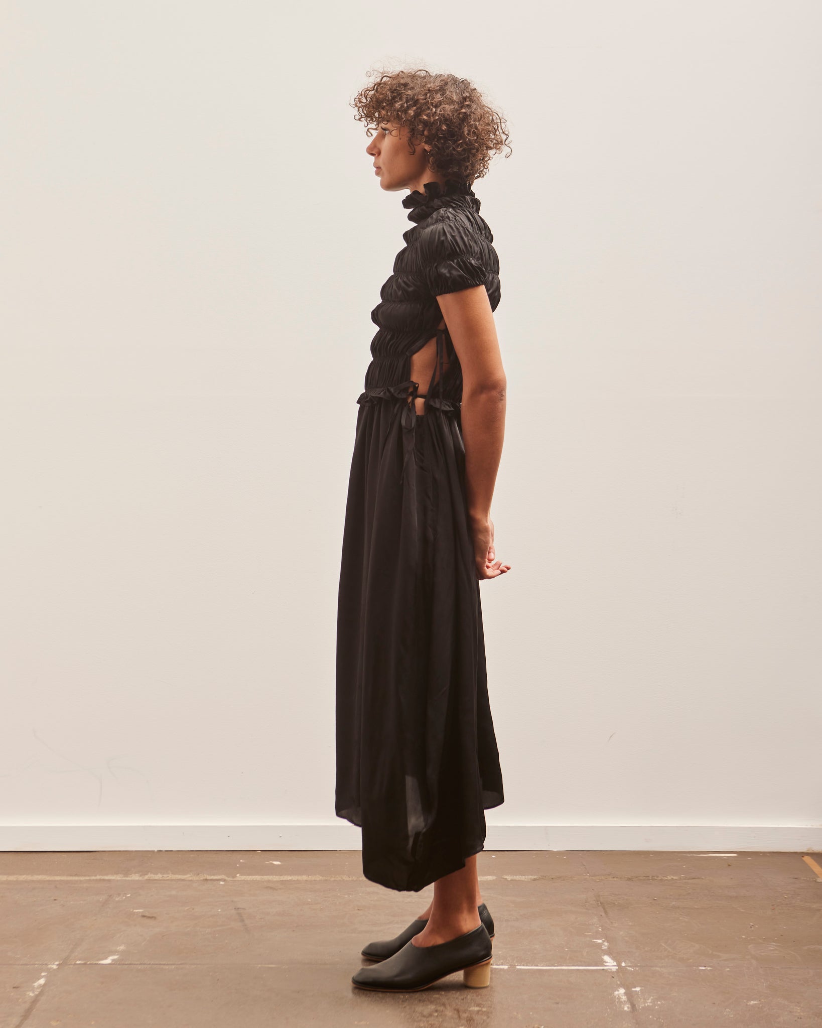 Cordera Fluid Sculpted Dress, Black