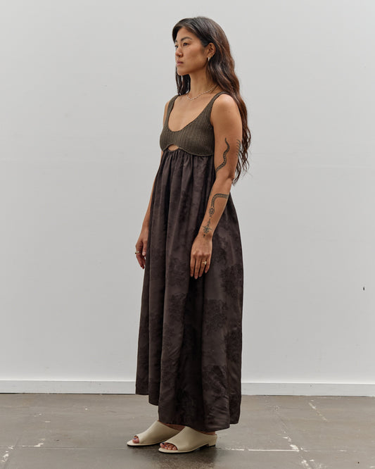 Cordera Handmade Crochet Dress, Dark Brown Glasswing Cordera Handmade Crochet Dress, Dark Brown Glasswing