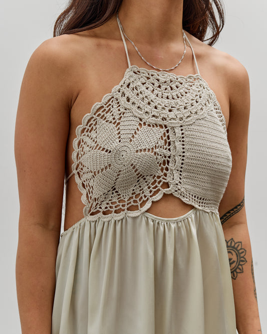 Cordera Handmade Crochet Dress, White Glasswing Cordera Handmade Crochet Dress, White Glasswing
