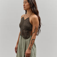 Cordera Handmade Crochet Top, Brown