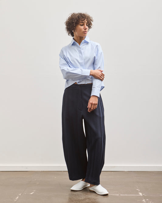 Cordera Herringbone Curved Pant, Navy