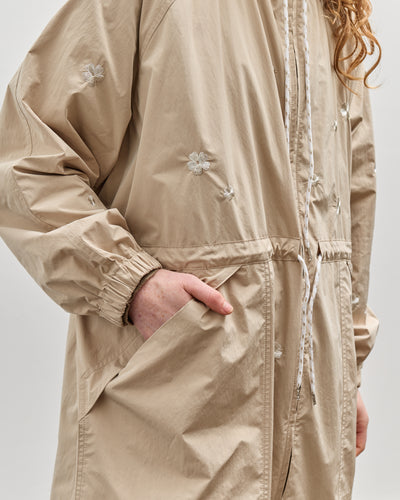 Cordera Hooded Flower Raincoat, Beige