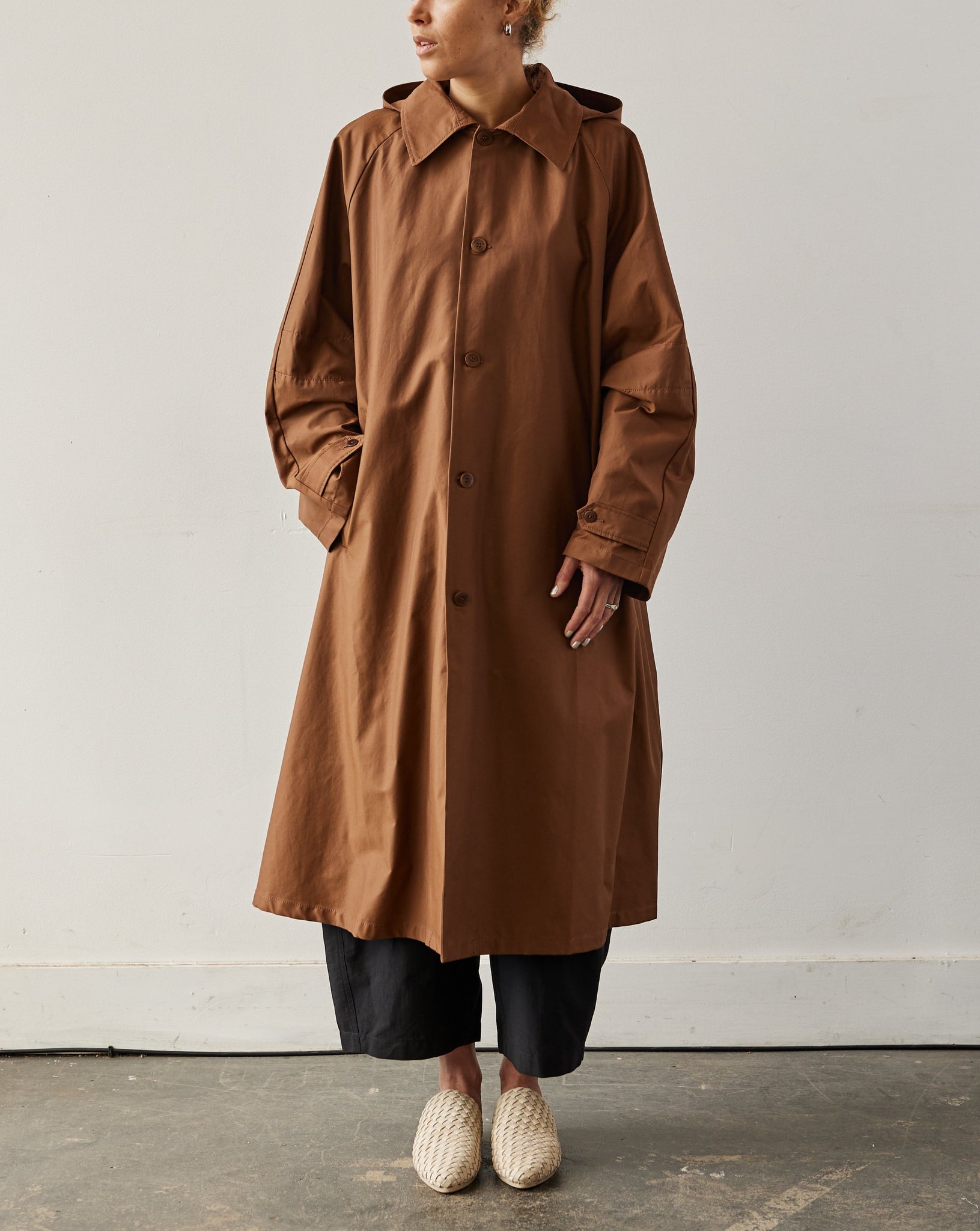 Cordera Hooded Trench, Brown | Glasswing