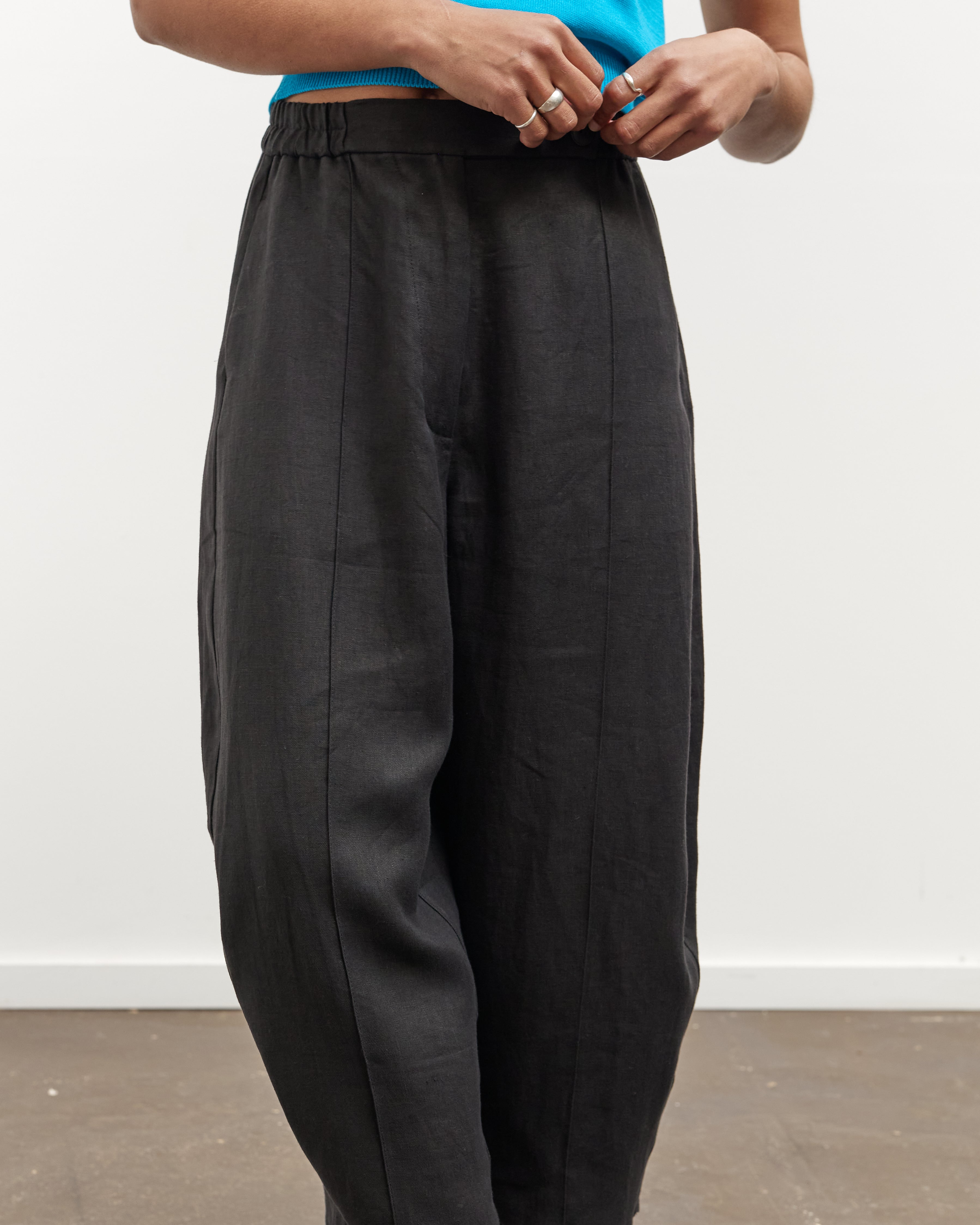 Cordera Linen Curved Leg Pant, Black – Glasswing