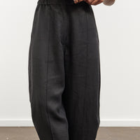 Cordera Linen Curved Leg Pant, Black