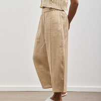 Cordera Melange Linen Curved Pant, Bicolor