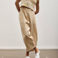 Cordera Melange Linen Curved Pant, Bicolor