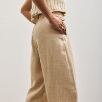 Cordera Melange Linen Curved Pant, Bicolor