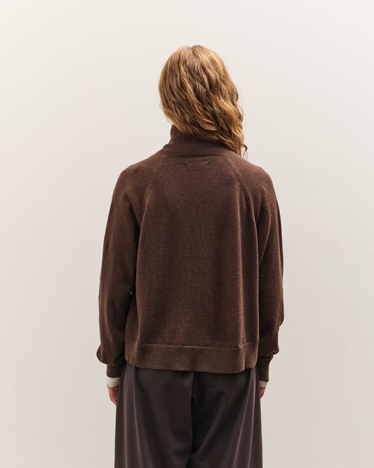 Cordera Merino Wool Buttoned Sweater Espresso, Espresso