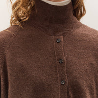 Cordera Merino Wool Buttoned Sweater Espresso, Espresso