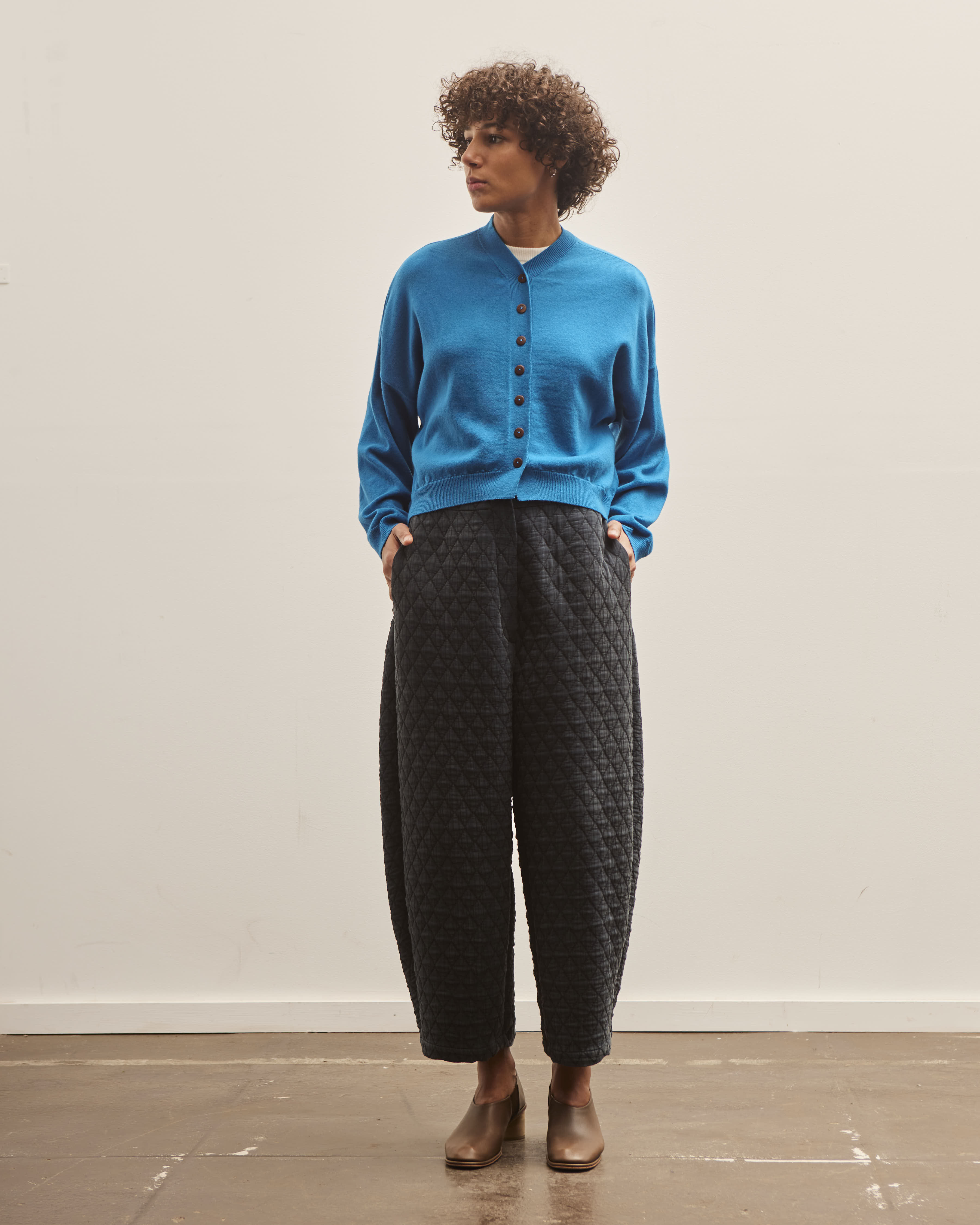 Cordera Quilted Curved Pants, Navy – Glasswing