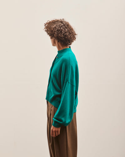 Cordera Merino Wool Cardigan, Teal Green