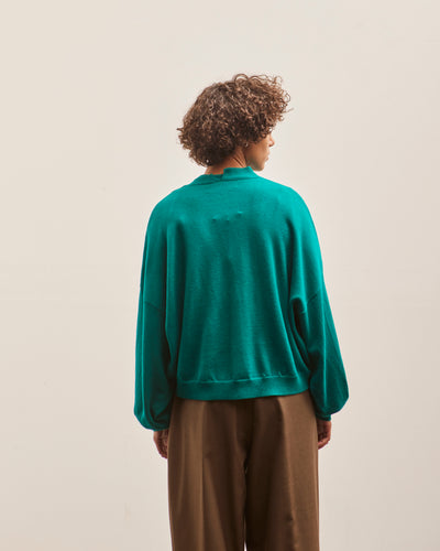 Cordera Merino Wool Cardigan, Teal Green