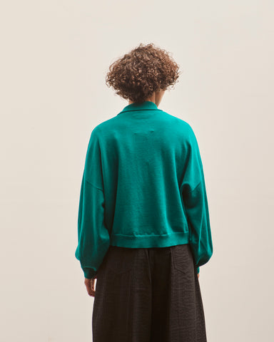 Cordera Merino Wool Polo Sweater, Teal Green