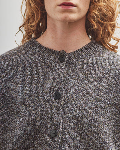 Cordera Merino Wool Stitched Cardigan, Grey Multi