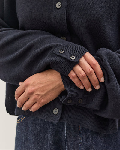 Cordera Merino Wool Cardigan, Navy
