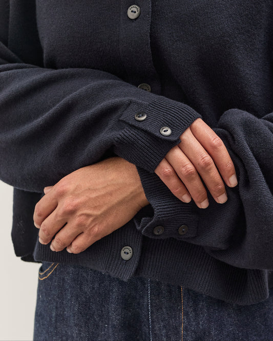 Cordera Merino Wool Cardigan, Navy