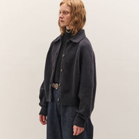 Cordera Merino Wool Collar Cardigan, Anthracite