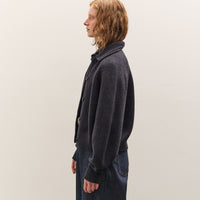 Cordera Merino Wool Collar Cardigan, Anthracite