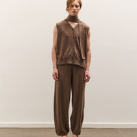 Cordera Merino Wool Curved Pants, Taupe