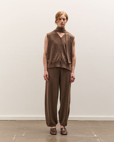 Cordera Merino Wool Curved Pants, Taupe