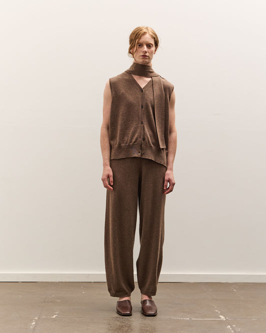 Cordera Merino Wool Curved Pants, Taupe