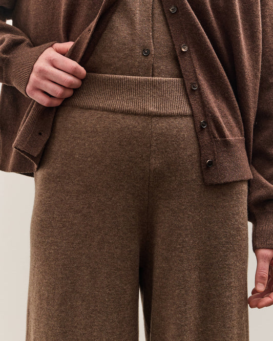 Cordera Merino Wool Curved Pants, Taupe