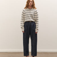 Cordera Merino Wool Striped Polo, White