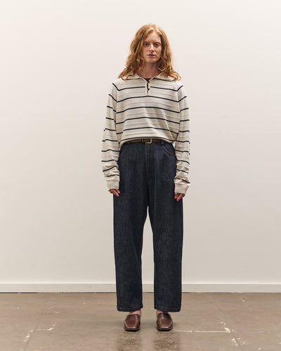 Cordera Merino Wool Striped Polo, White