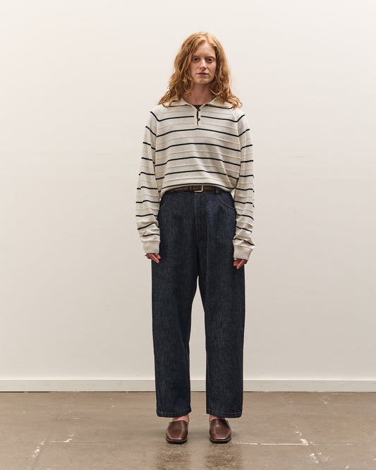 Cordera Merino Wool Striped Polo, White