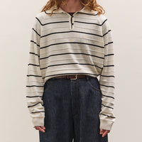 Cordera Merino Wool Striped Polo, White