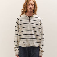 Cordera Merino Wool Striped Polo, White