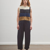 Cordera Mohair Striped Waistcoat, Brown Multi