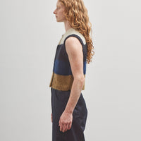 Cordera Mohair Striped Waistcoat, Brown Multi