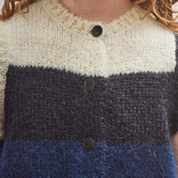 Cordera Mohair Striped Waistcoat, Brown Multi