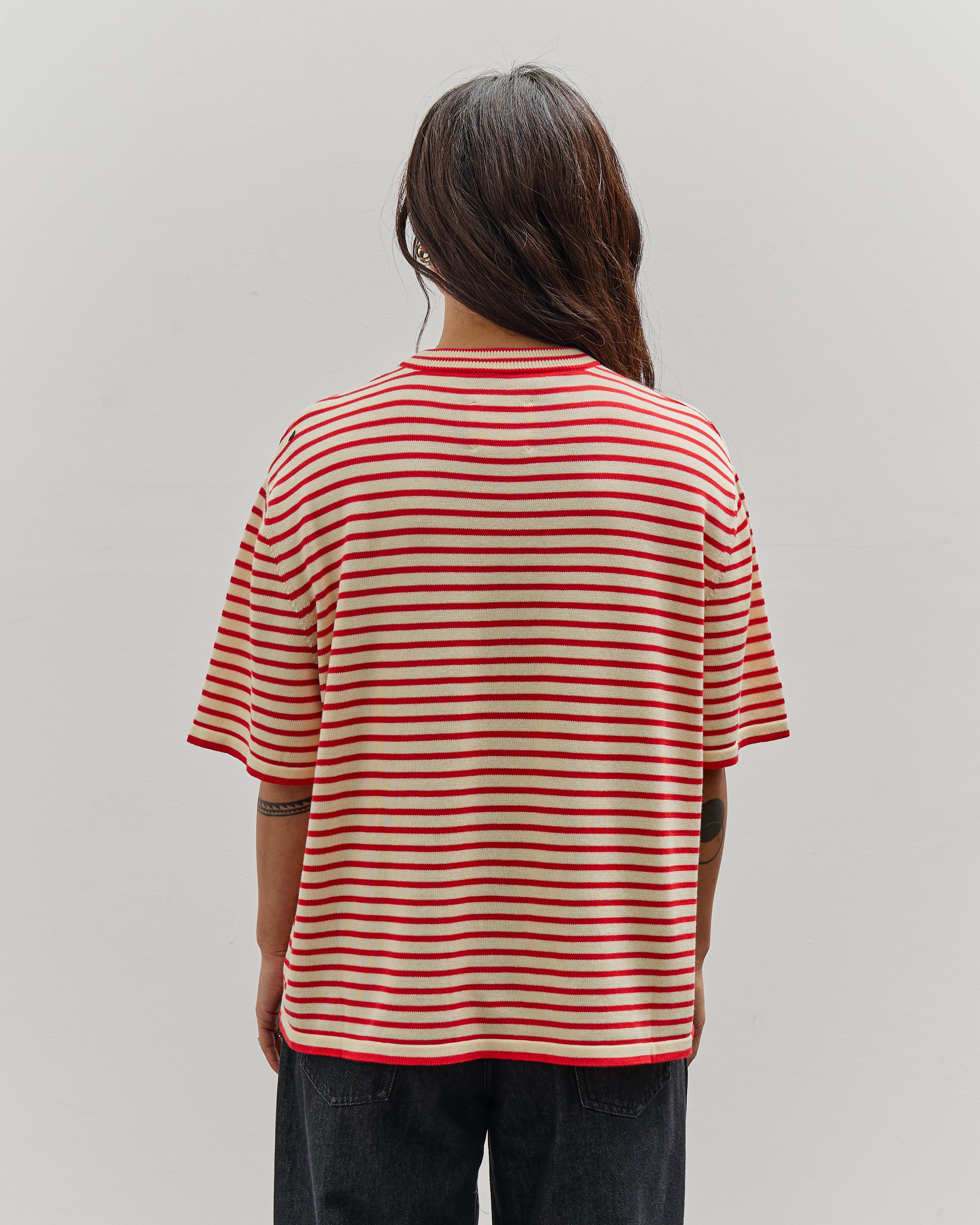 Cordera Organic Cotton Oversized Striped Shirt, Red Stripe