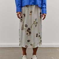 Cordera Printed Long Skirt with Lace, Bi-color