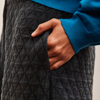 Cordera Quilted Curved Pants, Navy
