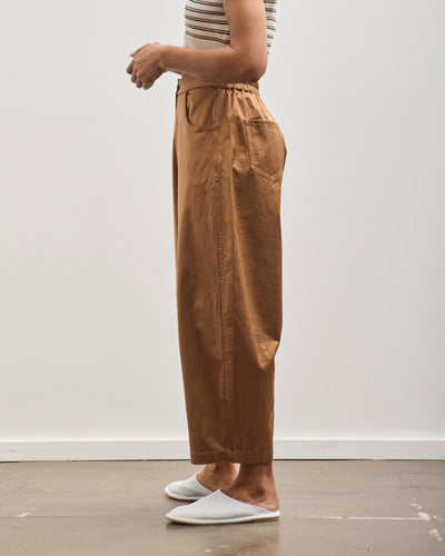 Cordera Satin Curved Pants, Camel