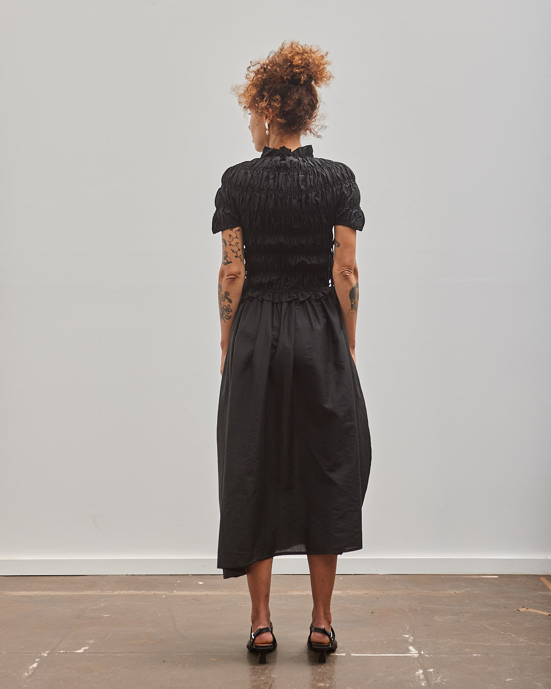 Cordera Sculpted Dress, Black, Back View