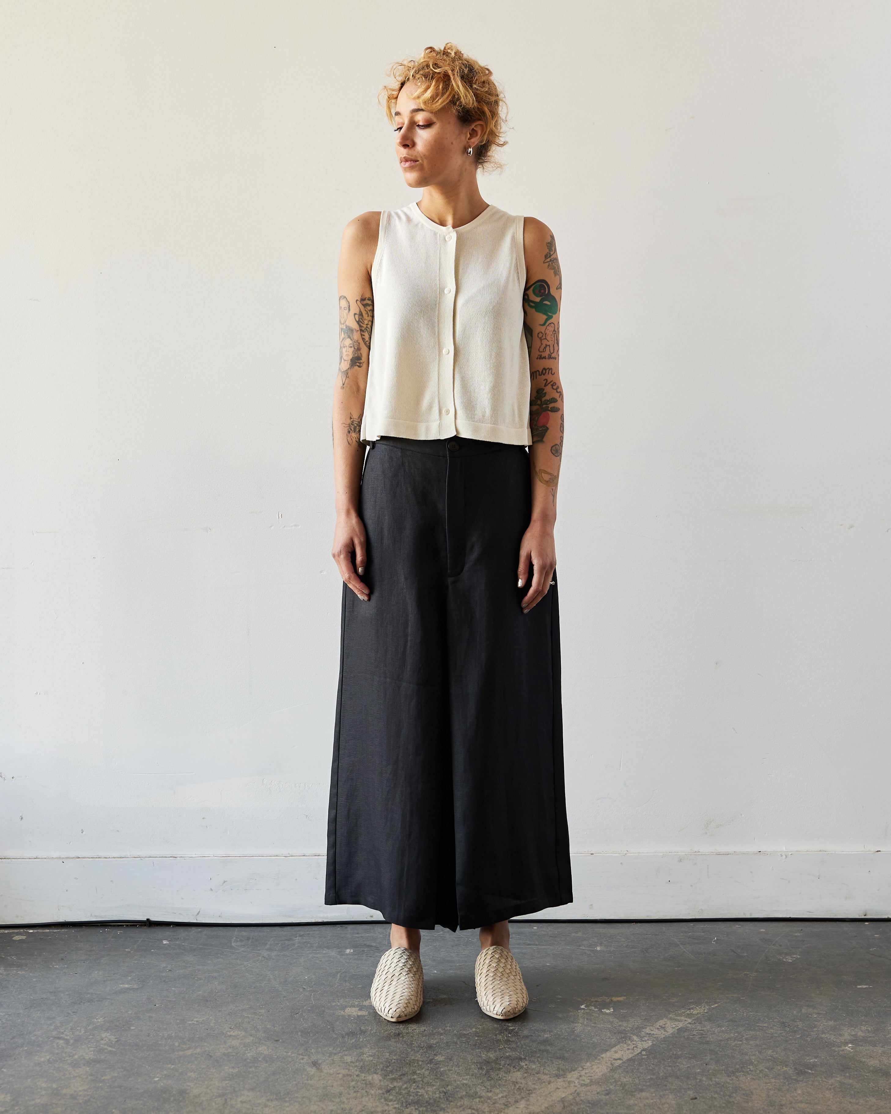 Cordera Skirt Linen Pants Black Glasswing