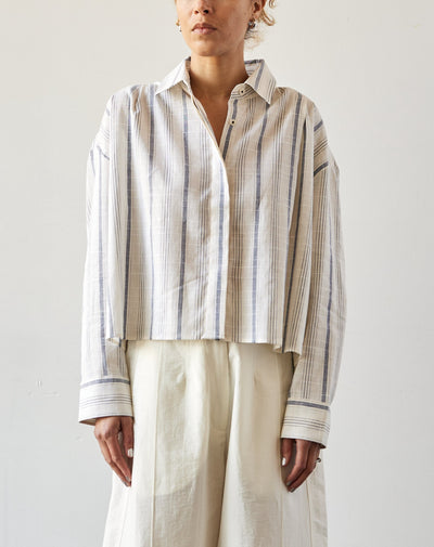 Cordera Striped Checkered Shirt, Indigo